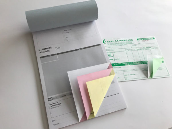 Carnets triplicata autocopiants